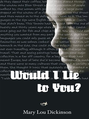 cover image of Would I Lie to You?